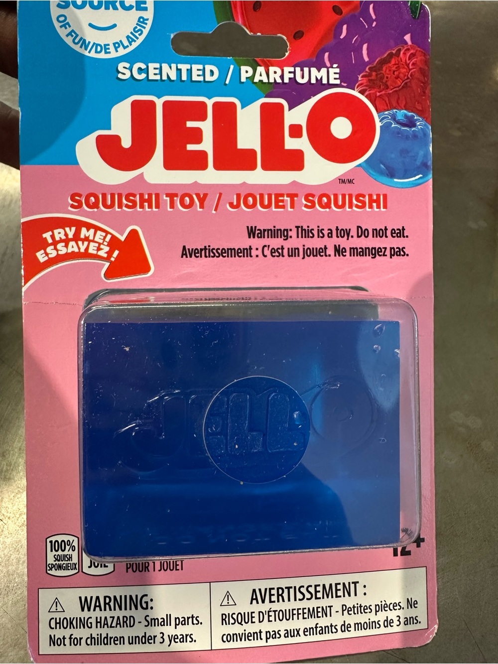 Jell-O Scented Blue Squishi Toy - Kids Sensory Plush